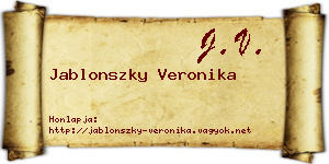 Jablonszky Veronika névjegykártya