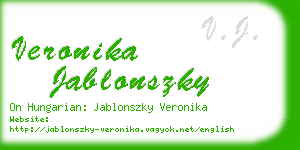 veronika jablonszky business card